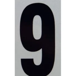Hillman 5" Reflective Adhesive House Number, Black/Silver -Lawn & Garden shop 9 2 2