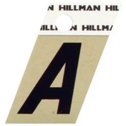 Hillman 1.5" Adhesive Angle-Cut Letter, Black/Gold
