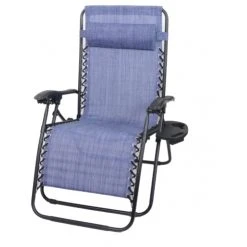 Backyard Expressions 25" Anti-Gravity Chair with Cup Holder -Lawn & Garden shop blue 3 23 2