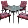King Lighting 5 pc. Red Dining Set with Cushions -Lawn & Garden shop cbat79s5 5pc cushion dining set 002