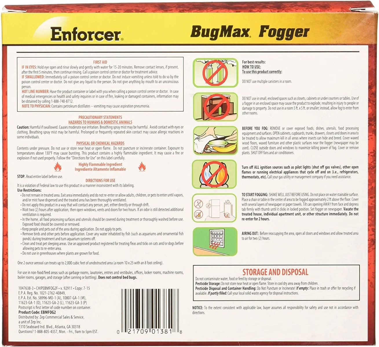 Enforcer® BugMax Fogger - 2 oz. Can, 3 Pack Enforcer® BugMax Fogger - 2 oz. Can, 3 Pack -Lawn & Garden shop ebmfog2 2