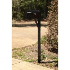 Solar Group Black Square Drive-In Mailbox Post Kit -Lawn & Garden shop gibraltar mailboxes mailbox posts stands sdpk0000 31 1000 1