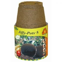 Jiffy 5" Round Peat Pots - 6 Count