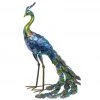 Apline 27" Metallic Peacock Outdoor Décor w/ Glossy Finish -Lawn & Garden shop jum208