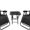 WFS Combo Chair/Table Zero Gravity Chairs -Lawn & Garden shop q lounge combo black 1 1
