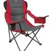 L&M Fleet Supply Multi-Position Padded Quad Chair With Cooler - Red/Gray